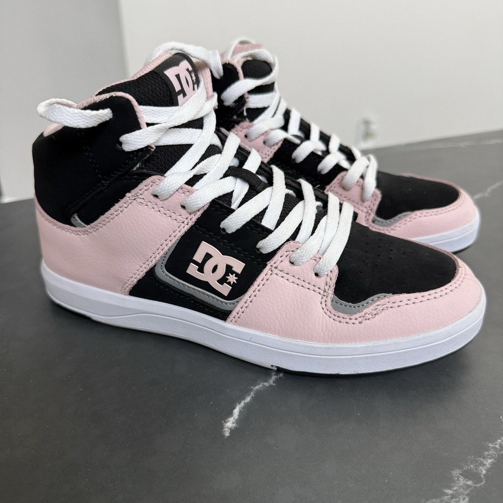 Kids DC Cure High Tops Sneakers Shoes Pink & Black Youth Size 5